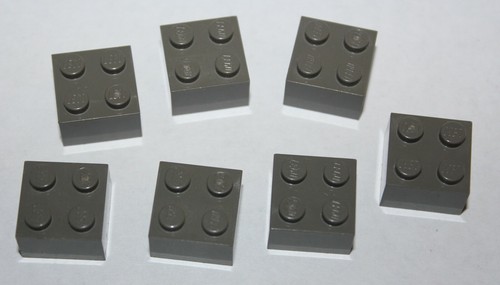 Lego dark gray brick 2x2 - gray, ref